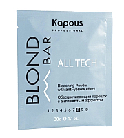 Kapous Professional Blond Bar All tech - Обесцвечивающий порошок с антижелтым эффектом, 30 г